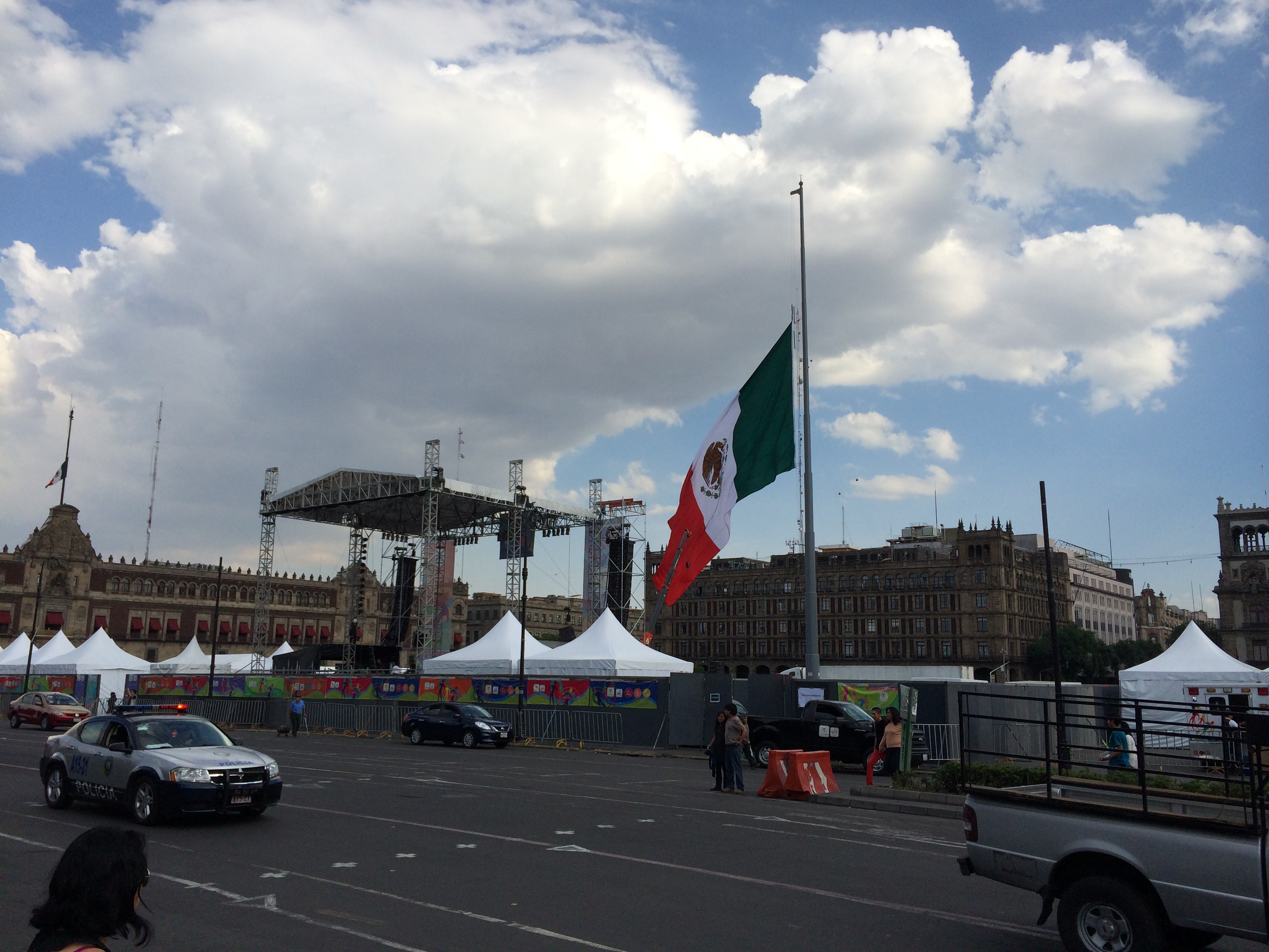 The Zocalo - Mexico City's center with the National Palace in the background