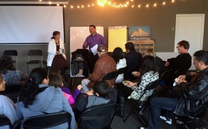 Pastor Jaime with his wife, Valentina sharing his vision for the Hispanic ministry