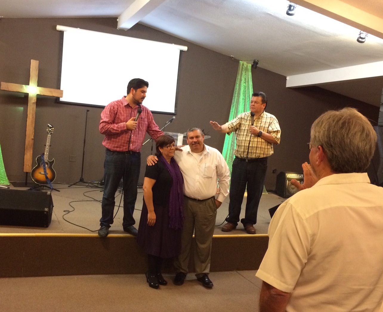 Praying for Pastor Daniel Nuñez and Yolanda at Lo Mejor del Trigo