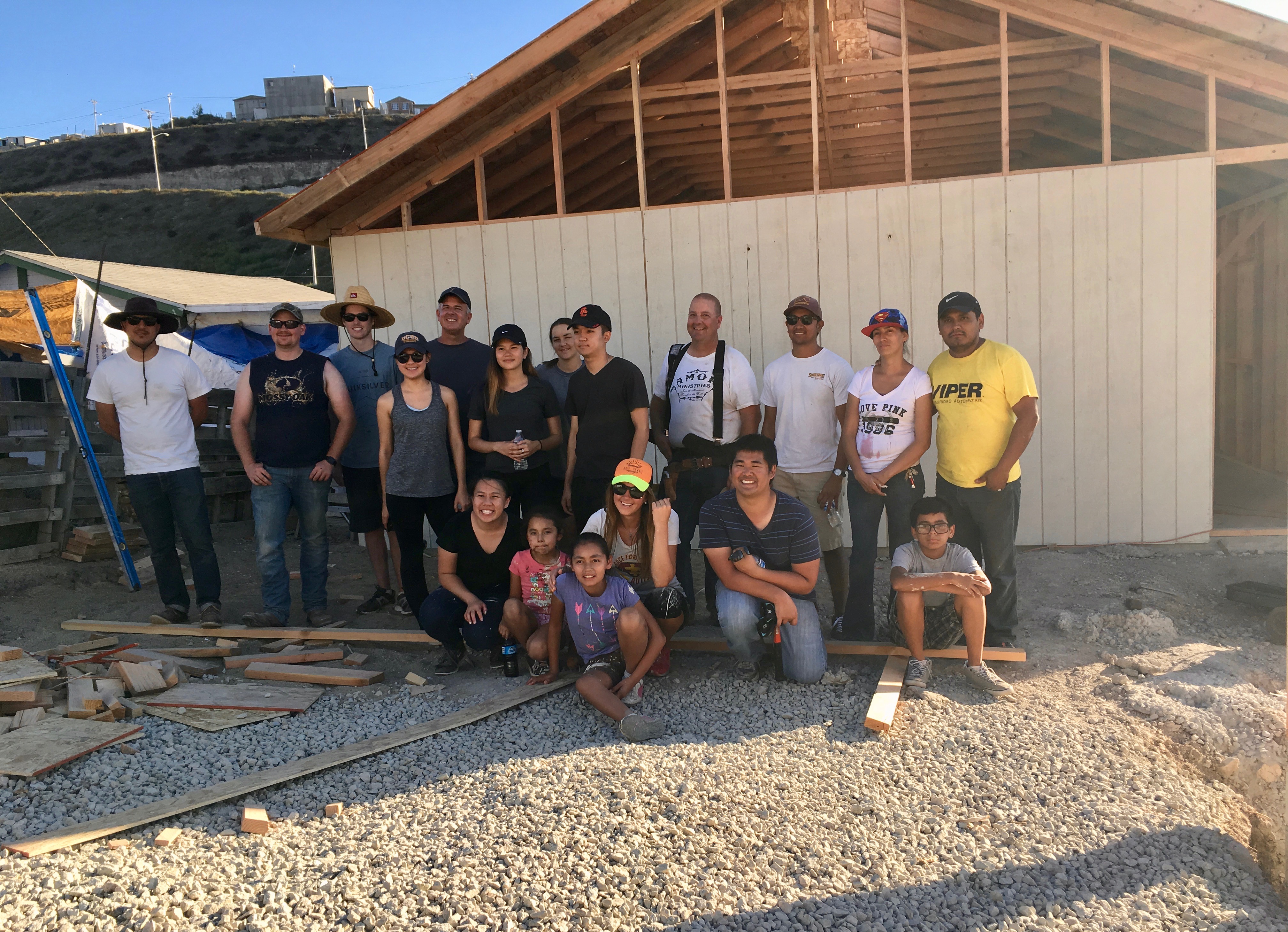 Our amazing group who came down to build the church with Pastor Obed Lares and his wife Cesiah on the right 
